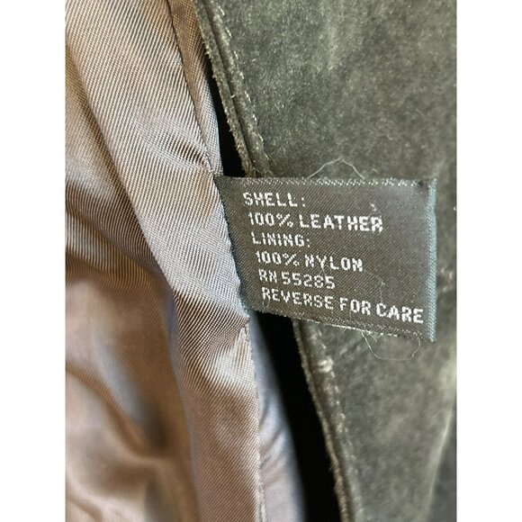 Vintage Express Brown Leather Double Breasted Jacket Medium Y2K 1990s - Picture 5 of 6